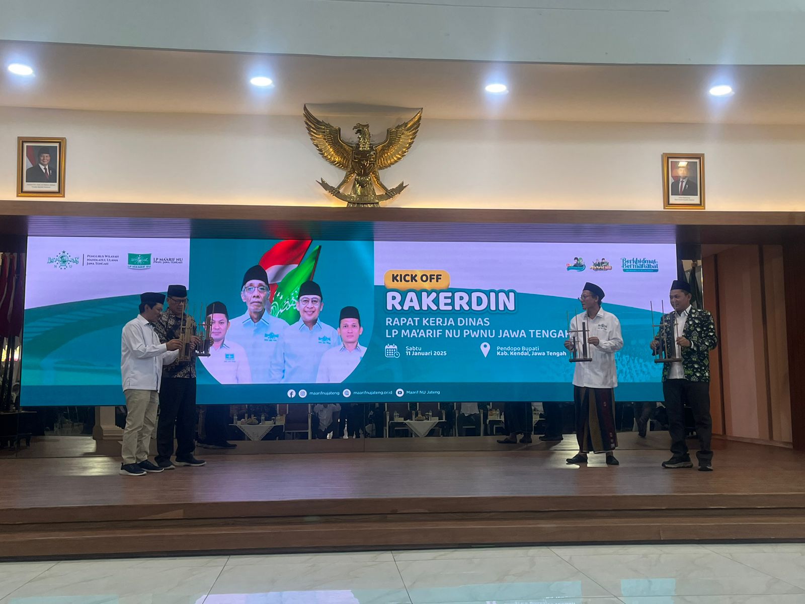 Kick Off Rakerdin Ma'arif NU Jateng Pakai Angklung