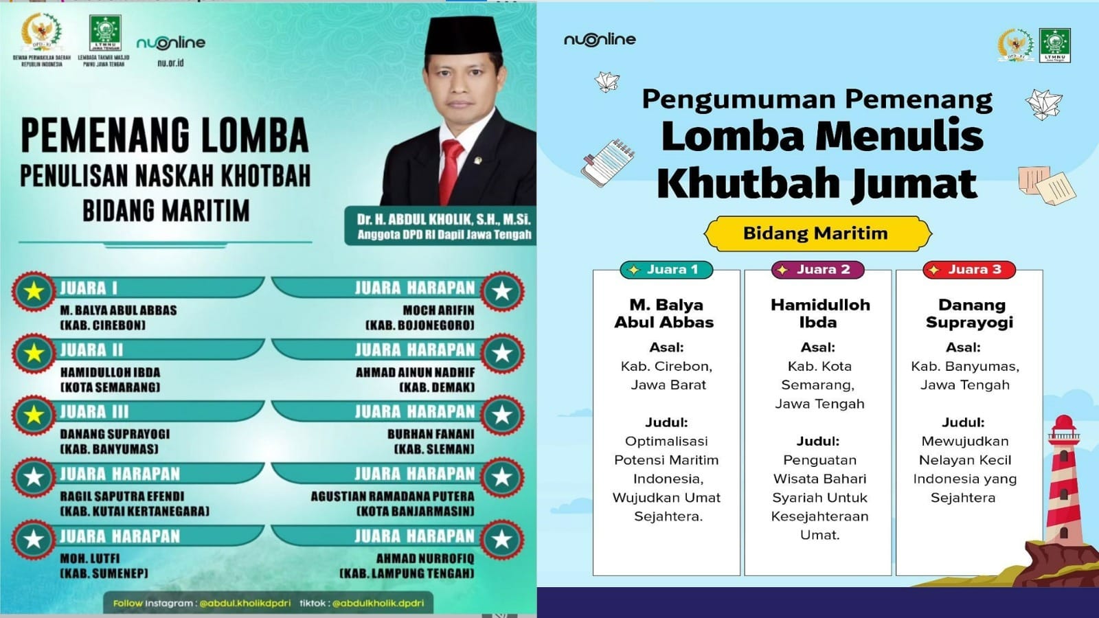Wakil Rektor Inisnu Temanggung Juara II Lomba Penulisan Naskah Khotbah Jumat