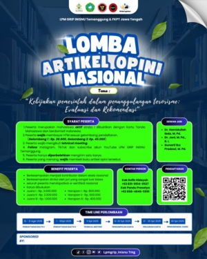 LPM GRIP INISNU Temanggung & FKPT Jawa Tengah Gelar Lomba Artikel Opini Nasional Bertema Penanggulangan Terorisme