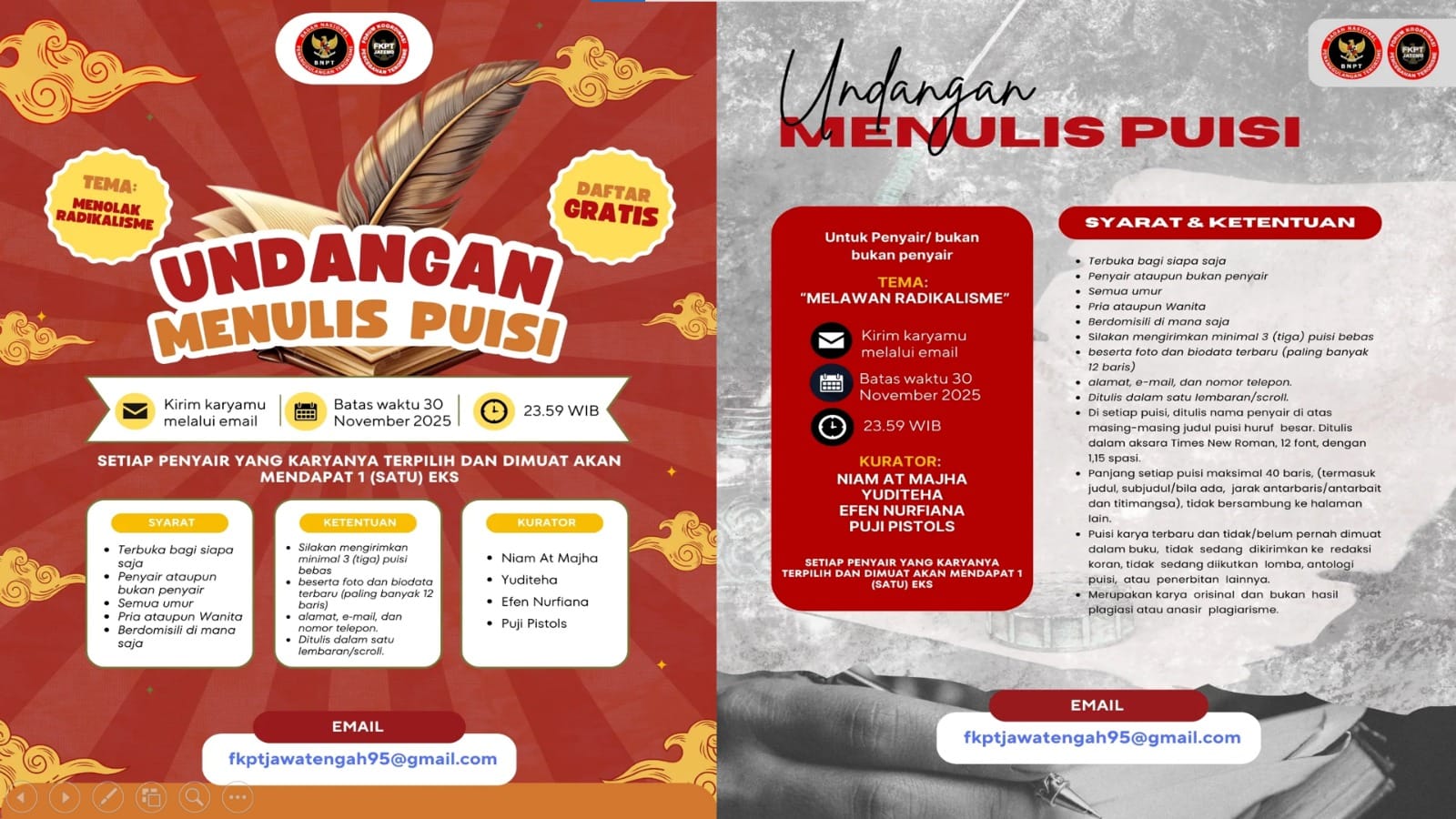 Ayo, Ikuti Lomba Menulis Puisi “Melawan Radikalisme”